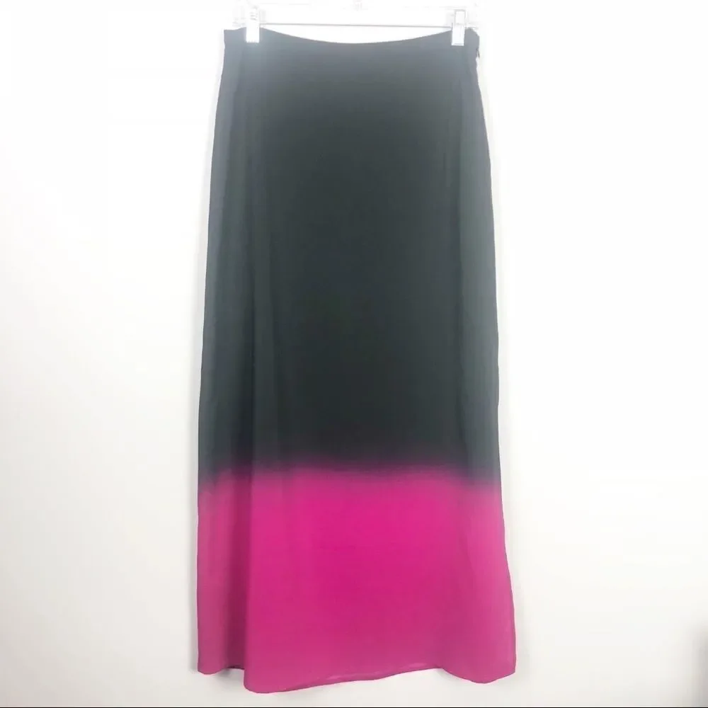 VINCE CAMUTO | Black to Pink Ombré Maxi Skirt Sz 2